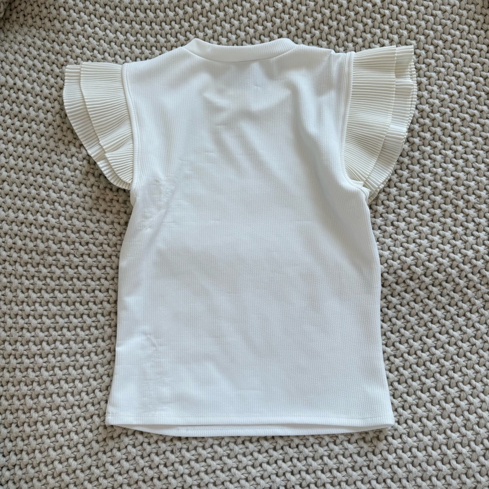 Cream Ruffle Sleeve Top - Picture 4 of 4